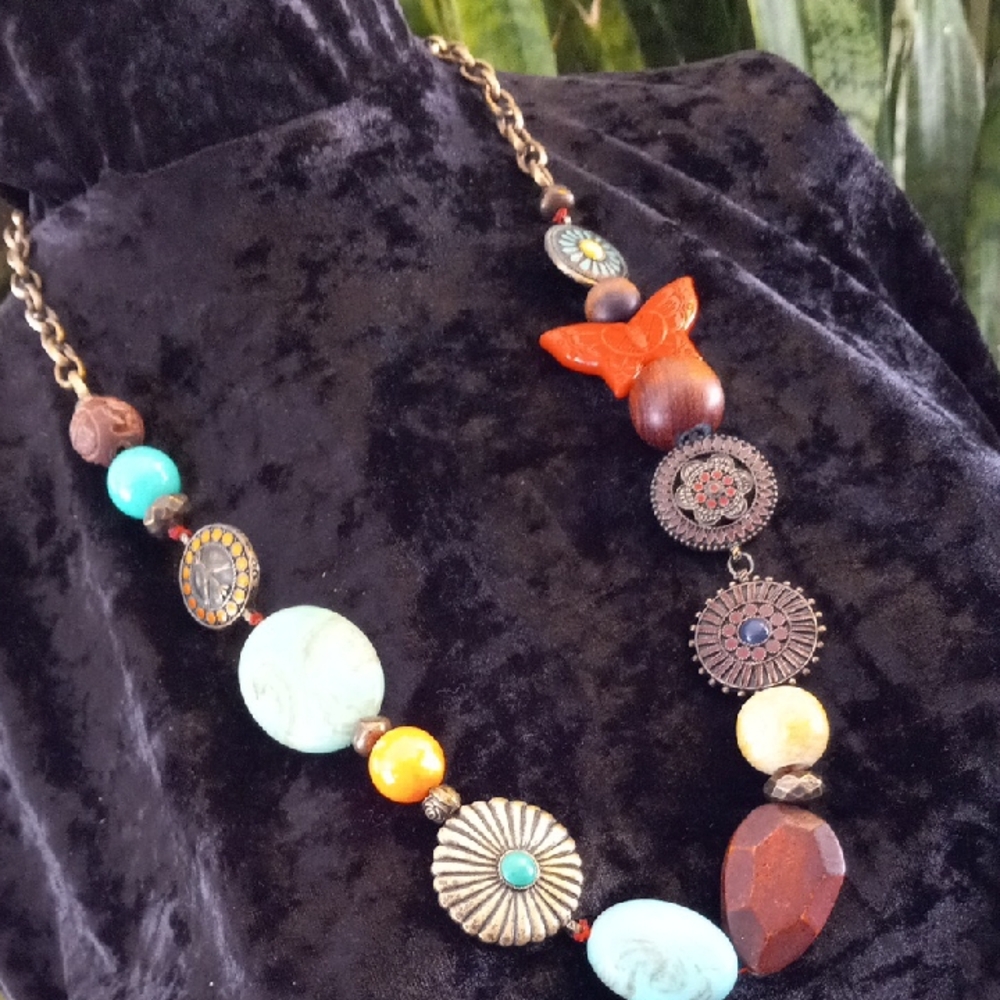Lucky Brand Bohemian Multicolor & MultiMedia Necklace